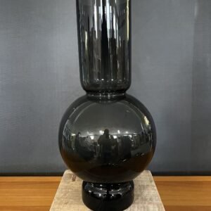 Füstüveg váza - fekete 35 cm